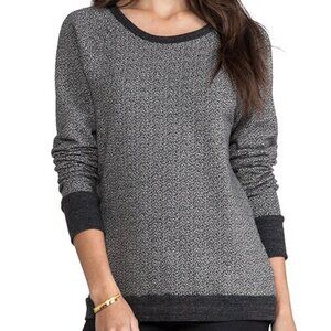 Soft Joie Annora Two Tone Terry Sweatshirt Black White Size Small